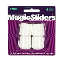 Magic Sliders 5954391 Rubber Round Leg Tip, White - 0.88 in. - Pack of 4