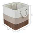 thumbnail image 4 of REGALWOVEN Set of 3 Cotton Storage Bin with Handles for Shelves Closet, Collapsible Storage Basket for Organizing Clothes Khaki 13*13*13in, 4 of 6