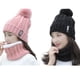 thumbnail image 2 of Guardurnaity Gorro de lana tejido para hombre y mujer, gorro tejido con bola redonda, trenzado, cálido y grueso, accesorio para la cabeza de Sombreros rosa, 2 of 6