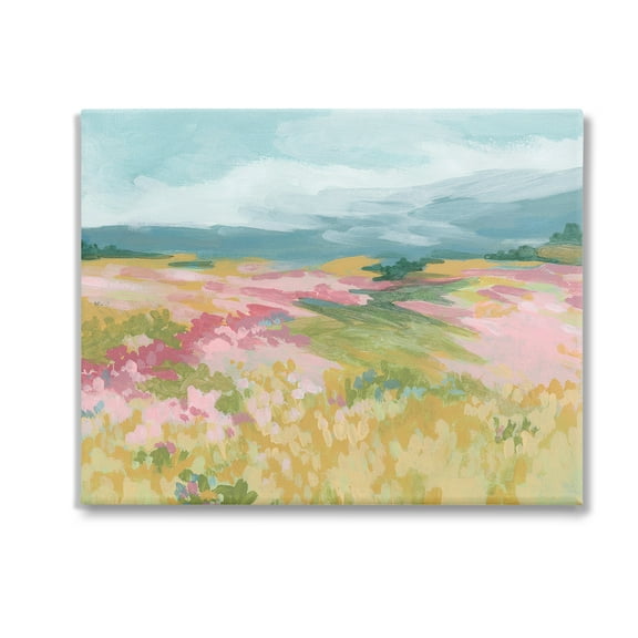 Stupell Industries Abstract Mountain Hills Landscape Painting Gallery Wrapped Canvas Art Print Wall Art, 20 x 16