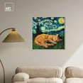 thumbnail image 3 of Starry Night Cat Canvas Trendy Animal Art by Art Remedy, Silver Frame, 30" x 30", 3 of 7