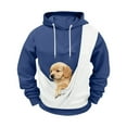 thumbnail image 4 of Oksale Cat Dog Pouch Hoodies for Men Color Block Pet Carrier Kangaroo Pouch Sweatshirt Loose Long Sleeve Winter Shirts Soft Warm Tops Blue M, 4 of 6