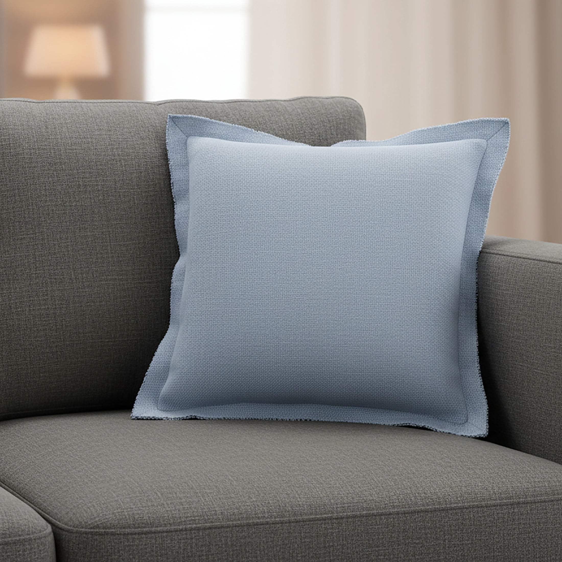 Better Homes & Gardens 20" x 20" Blake Bi-Flange Throw Pillow Cover, Blue Silver