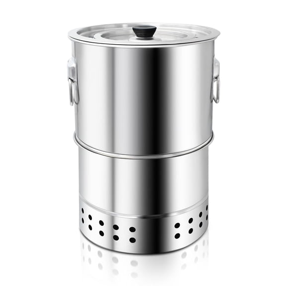 Parrilla de carbón RIIGOOG de acero inoxidable 41 x 26 cm, portátil