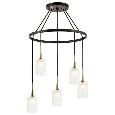 

Woodbridge Lighting Chelsea 5Lt Glass Chandelier in Brass/Bronze/Sand Blasted