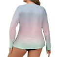 thumbnail image 2 of Plus Size Women's Long Sleeve Gradient Rash Guard Shirt UV Protection Quick-Dry Top for Water Sports Beach, 2 of 5