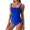 Blue, variant on Womens Padded Push Up Monokini Pieced Swimsuit Bathing Suit Tummys Control Swimwears