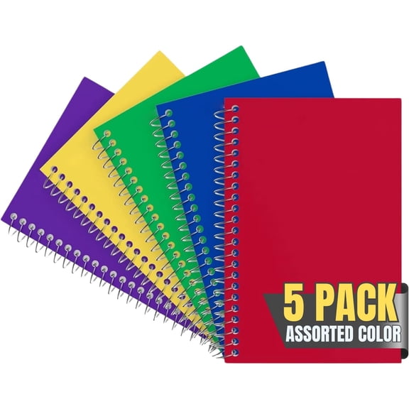 1InTheOffice Notepads 4x6 College Ruled, Assorted colors, 50 sheets/pad, 5 pack