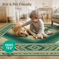 thumbnail image 4 of ODIKA Southwestern Zigzag Geometric Stripe Border Gradient Cream Ombre Refined Foldable Easy Care for Queen Size Bedroom, Under Bed, Master Suite, 4 of 7