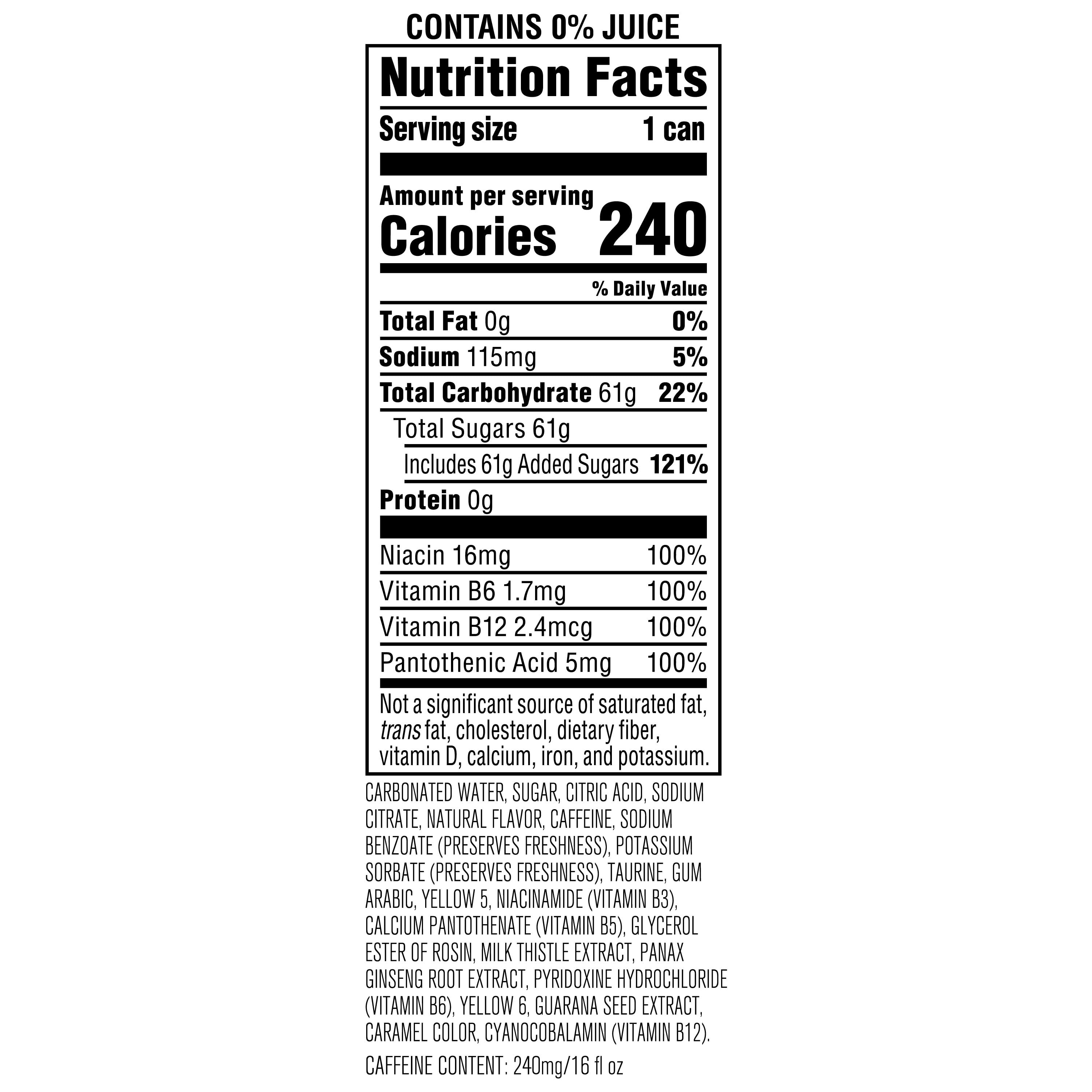 Rockstar Punched Pineapple Energy Drink 16 fl oz, 12 Pack Cans