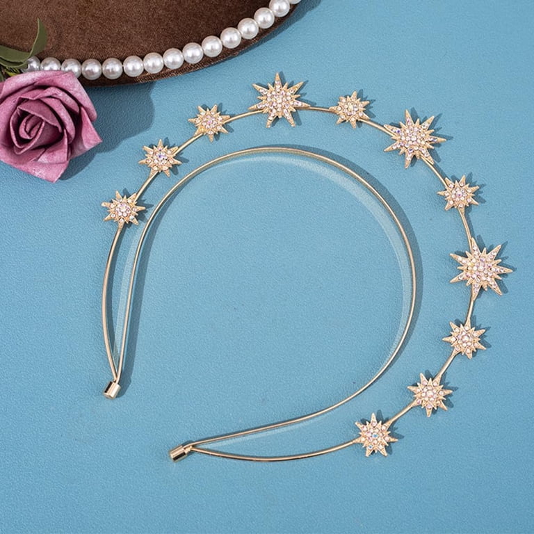 Gold Celestial Tiara For Women Catery Moon Crown Headpiece  display picture 1