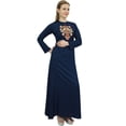 thumbnail image 2 of Bimba Women's Casual Navy Blue Full Length Solid Aari Work Rayon Maxi Dress - 20, 2 of 2
