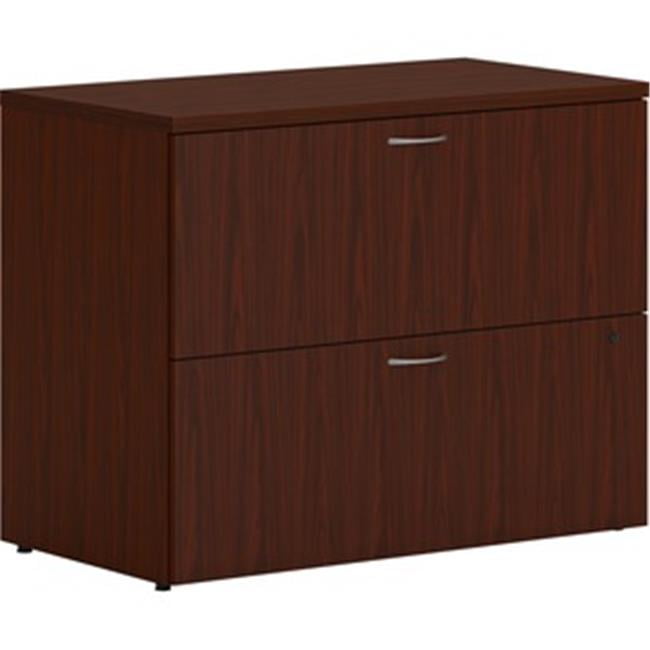 Traditional Mahogany 36" 2-Drawer Lockable Lateral Filing Cabinet