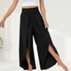 thumbnail image 4 of Pantalones de playa para mujer, corte lateral, pierna ancha, estilo informal, traje de vacaciones holgado FLhrweasw Para estrenar, 4 of 8
