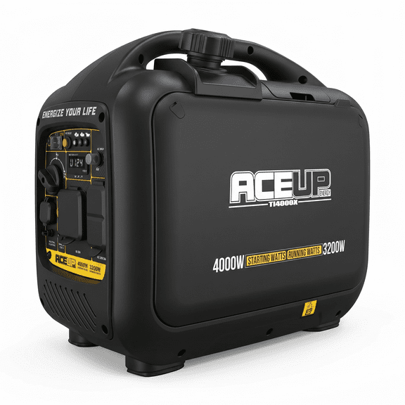 Aceup Energy 4000W Peak Portable Inverter Generator, 3200W Running Watts, 146cc, 58 dB, Parallel Ready, EPA Compliant, for Camping, RV and Home Use