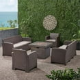 thumbnail image 3 of Noble House Jennings 5 Piece Outdoor Conversation Set in Brown, 3 of 19