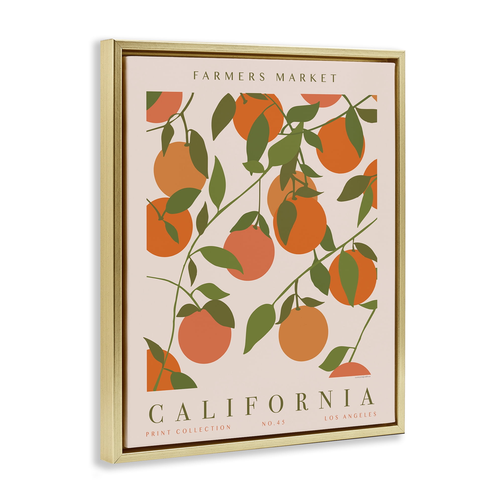Stupell Industries California Farmers Market Food & Beverage Painting Gold Floater Framed Art Print Wall Art, 17 x 21