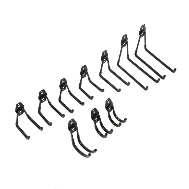 Wall Mount Hook, Soft Coating Garage Double Hooks U And J Type Multifunctional With Mounting Screws For Organizing Garden Tools
