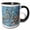 Black/White, variant on 3drose, Ebru Style Abstract in Cerulean Blue, 11oz Two-tone Green Mug
