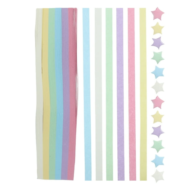 540 tiras de papel de origami de colores para manualidades, papel de estrella de la suerte para manualidades, tiras de papel decorativas en colores pastel
