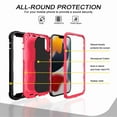 thumbnail image 2 of Dteck Back Case For Apple iPhone 13 Pro Max, Ring Stand Shockproof Hybrid Hard PC Soft Silicone Bumper Heavy Duty Shockproof Three Layer Drop Protective Girls Boy Cute Phone Case(Black+Rose), 2 of 7