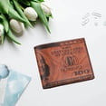 thumbnail image 7 of vlrwzc Dark Brown Mens US $100 Dollar Bill Leather Bifold Card Holder Wallet Handbag Purse Leather Credit Card Photo Holder, 7 of 7