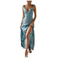 thumbnail image 1 of PENGXIANG Robe Longue d'Été pour Femmes Col en V Mode Polyvalente Bretelles Sexy Taille Imprimée, 1 of 3