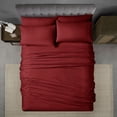 thumbnail image 3 of Swift Home Luxury 4-Piece Sheet Set with Extra Pillow Case, Twin, Burgundy, 3 of 8
