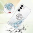 thumbnail image 3 of Funda para Samsung Galaxy S24 5G con Brillo Líquido Flotante, Purpurina, Parachoques y Anillo Giratorio Soporte, 3 of 5