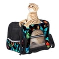 thumbnail image 6 of Flower Butterfly Luxury Pet Carrier Bag with 900D Oxford Cloth Fabric and Sherpa Base, Ideal for Travel and Outdoor Adventures - 17x10x11.8 inches/43x26x30 cm, 6 of 7