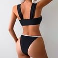 thumbnail image 5 of Women Bikini Set Bathing Suit Trendy Two Piece Push Up Color Block Swimsuit Sexy Adjustable Chest Tie Swimwear, 5 of 8