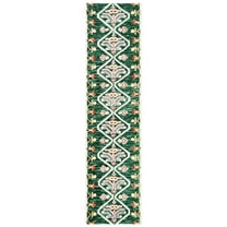 SAFAVIEH Aspen Eirann Southwestern Wool Runner Rug, Green/Ivory, 2'3" x 9'