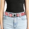 thumbnail image 5 of Buckle-Down Belt, Seatbelt Buckle Belt, Bandana Skulls Red White, 30 to 44 Inches, 5 of 9