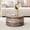 Brown, variant on Round Coffee Table, 23.6” Diameter Modern MDF Center Table with Cave Stone Pattern Finish, Low Profile 11.8” Height, Sturdy Cylinder Design, Small Space Living Room Apartment Coffee Table