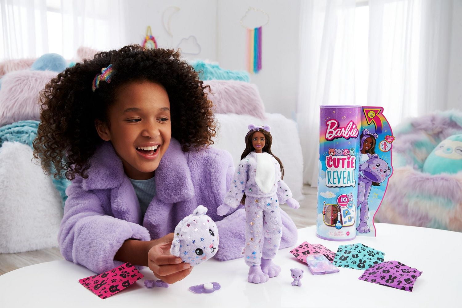 Barbie-Poupée Cutie Reveal Série Fantasy-Costume d’ours en peluche