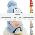 thumbnail image 3 of NAISIBABY Toddler Beanie Hat and Scarf 2-Piece, Cute Graphic Scarf Ski Cap with Pom Winter Warm Outdoor Set Red 1-3T, 3 of 7