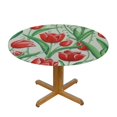 thumbnail image 3 of JEUXUS  Round Table Cloth Red Tulips Pattern Line Table Cover Nordic Twill Tablecloth Washable Dining Decorative for Holiday Home Christmas Party Picnic, 3 of 7