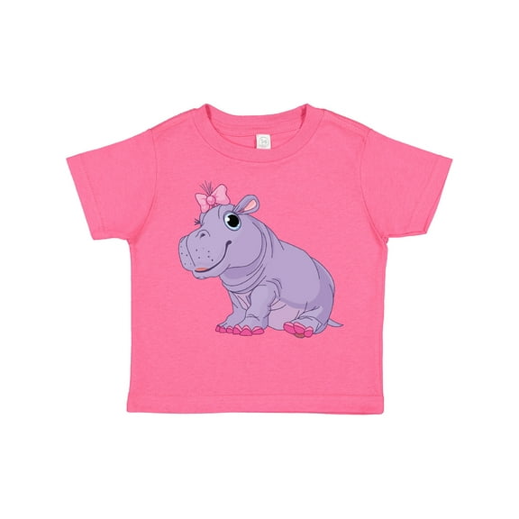 Inktastic Cute Purple Hippo Girls Toddler T-Shirt
