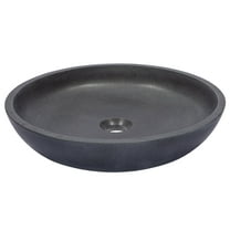 Shallow Round Vessel Sink in Lava Stone