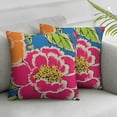 thumbnail image 2 of HENGT  Colorful Chinoiserie Flower Lumbar Throw Pillows Hot Pink Royal Blue Peony Floral Lumbar Throw Pillow Cushion Asian Style Chinoiserie Pillow Cover Case for Living Room 2pcs, 2 of 6