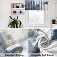 thumbnail image 4 of Blue Kitchen Curtains Tiers and Valances Set 3 Piece for Windows White and Grey Kitchen Window Curtains Set,Modern Abstract Art Valances for Living Room(36" Tiers Set), 4 of 5