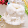 thumbnail image 2 of Odeerbi Toddler Winter Coat Kids Girls Outerwear Jackets Autumn Baby Polka Dot Pearl Decoration Plush Warm Cotton Coat White, 2 of 9