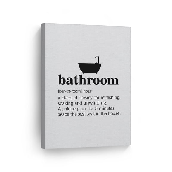 Smile Art Design Noun Dictionary Definition a Place of Privacy Funny Quote Bathroom Decor CANVAS PRINT Funny Bathroom Sign Bathroom Wall Decor Wall Art Home Decor Ready to Hang Made in USA- 12x8