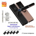 thumbnail image 2 of Door Lock, Biometric Electronic Door Lock Digital Black Smart Lock Tuya App Remote Unlocking Keyless Lock Fingerprint Door Lock ,Easy to Install, 2 of 6