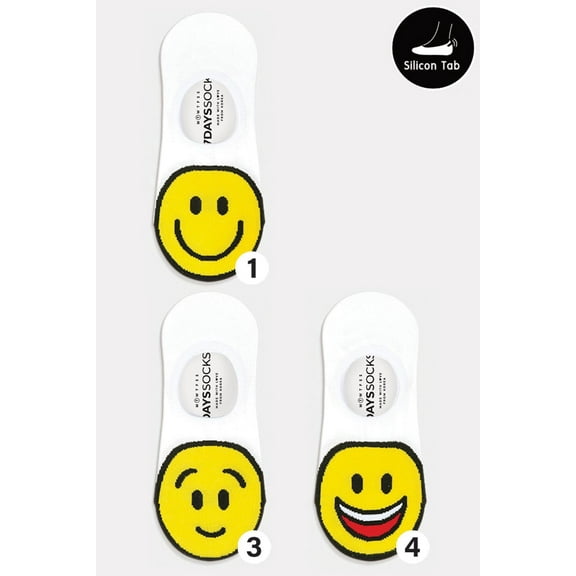 Women's No Show Big Smile Socks - 3 Pair Set