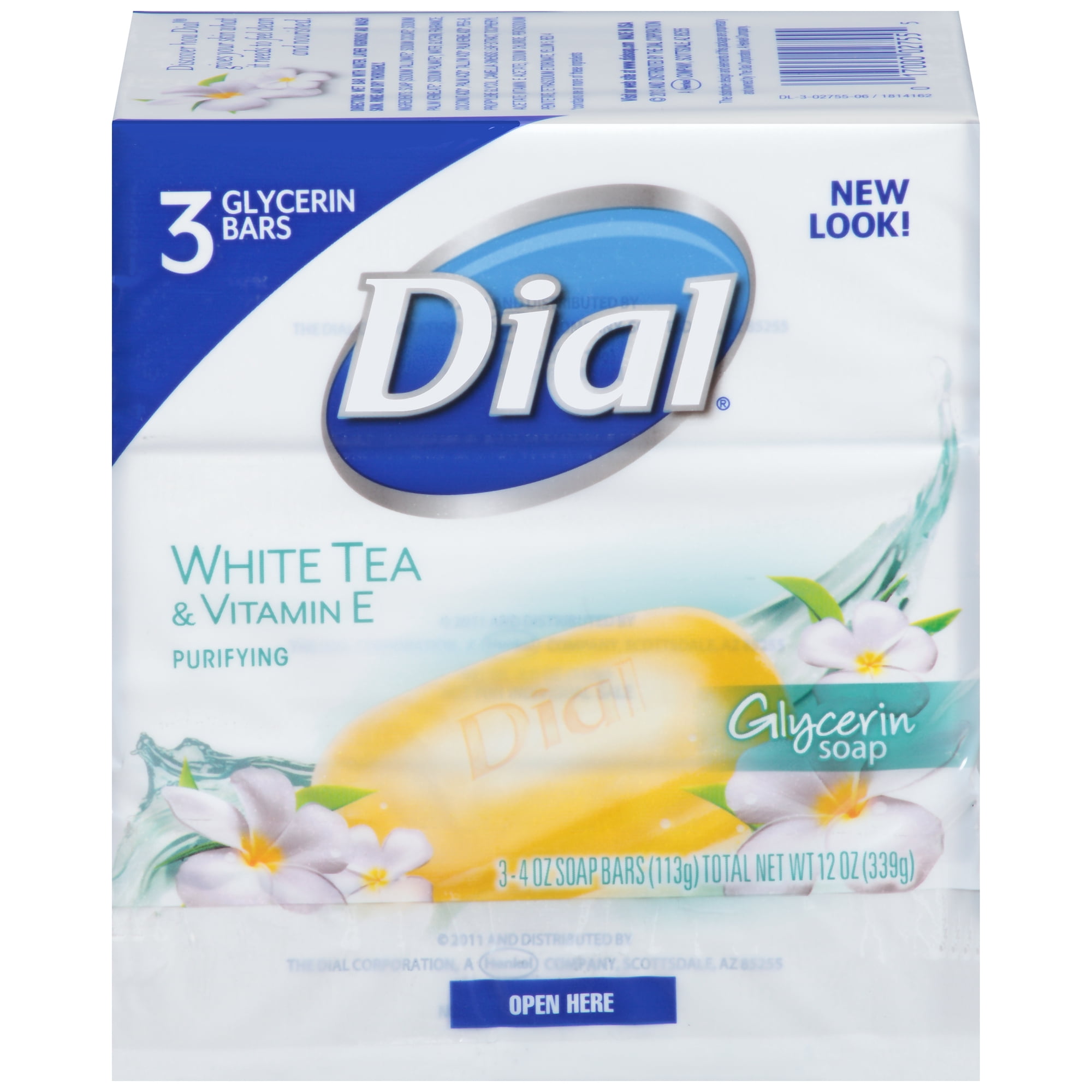 Dial Glycerin Bar Soap, White Tea & Vitamin E, 4 Ounce Bars, 3 Count