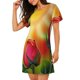 thumbnail image 2 of Disketp Rose Psychedelic para Camisón Corto de Manga Corta para Mujeres, Camisón Cómodo con Escote Redondo, Bonito y Confortable, 2 of 6
