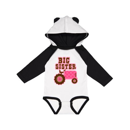 

Inktastic Pink Tractor Big Sister Gift Baby Girl Long Sleeve Bodysuit