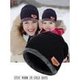 thumbnail image 7 of Spencer 2Pcs Winter Beanie Hat Scarf Set Lined Warm Knitted Hat Thick Skull Cap for Child Kids "Brown", 7 of 7