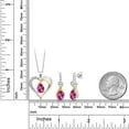 thumbnail image 3 of Gem Stone King 925 Sterling Silver and 10K Yellow Gold Pure Pink Mystic Topaz White Moissanite and White Lab Grown Diamond Pendant Necklace Earrings Set for Women (4.81 Cttw, with 18 inch Chain), 3 of 4